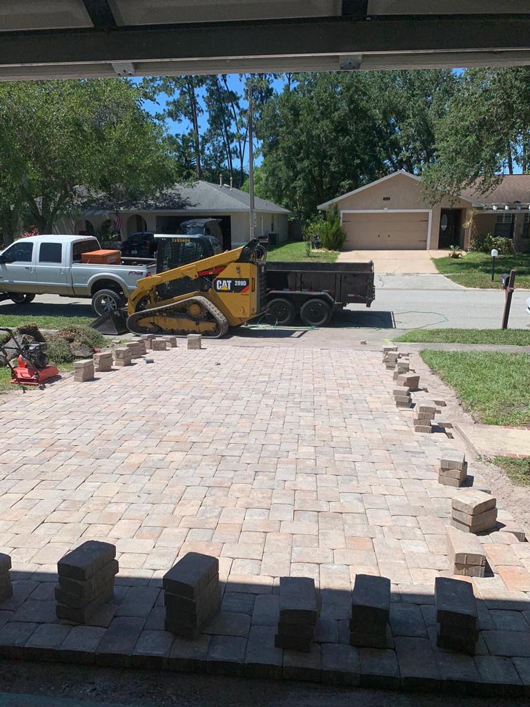 Paver driveway project in Orlando